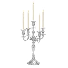 Silver Aluminum Traditional Candlestick Holders, 24" x 16" x 16"
